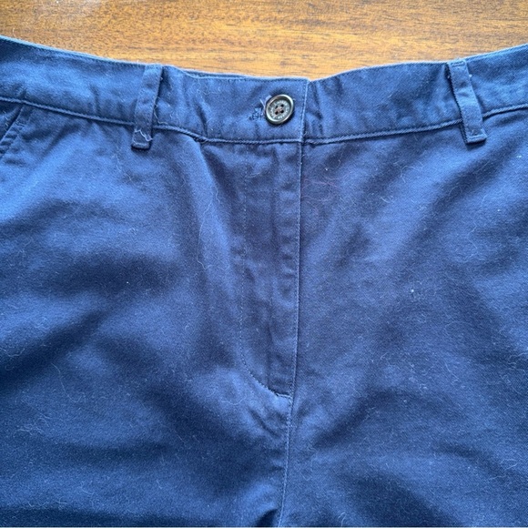 Lauren Ralph Lauren Shorts 14P Navy Chino 100% Cotton Flat Front Petite - Picture 4 of 9